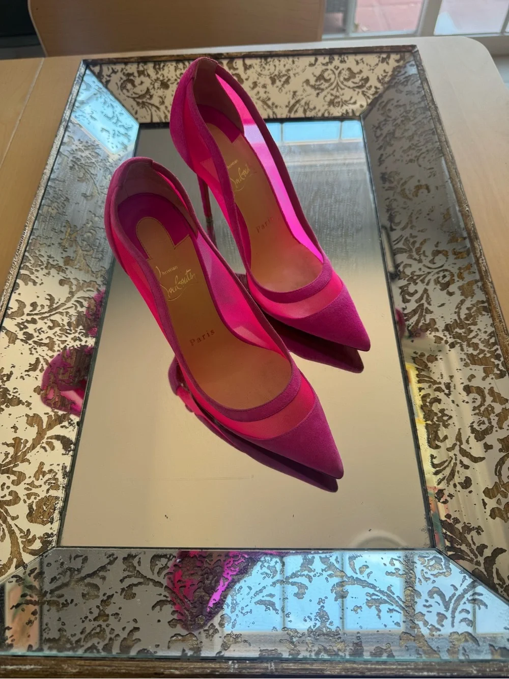 Christian Louboutin Galativi Hot Pink Women's Pointed Toe Stiletto Pumps Size 37